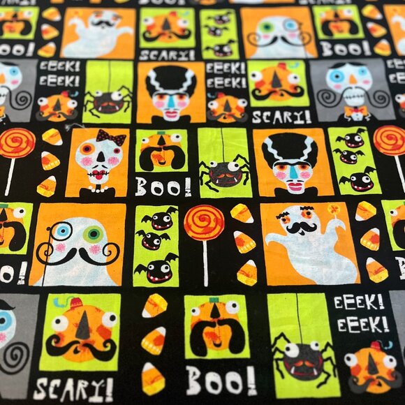 Fun HALLOWEEN BLOCK Handmade Cotton Pillowcase Fits a Standard or Queen Pillow - Picture 3 of 3